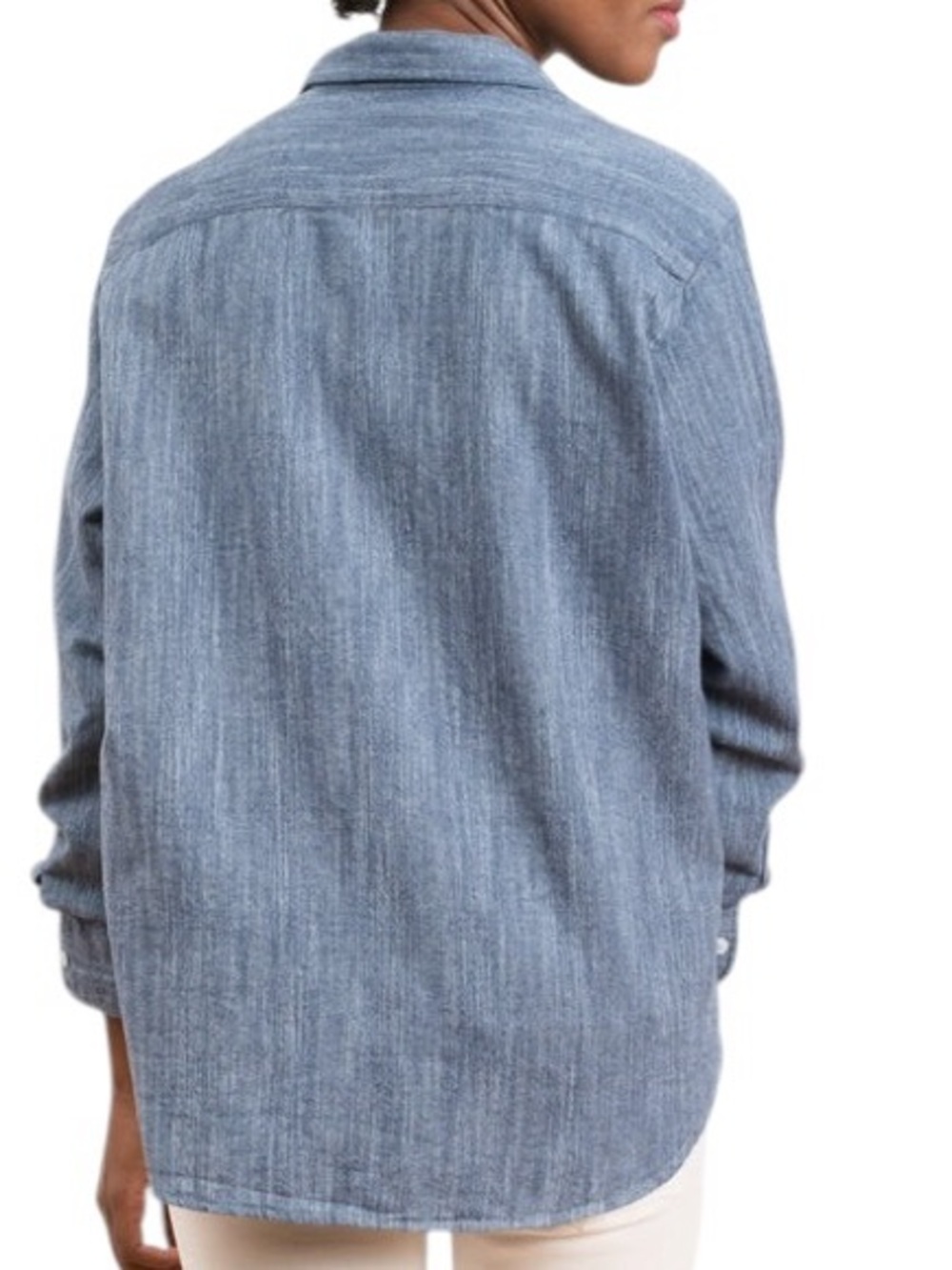 Frank & Eileen EILEEN Washed Indigo Flannel Button Down Shirt Size Medium - Picture 3 of 12